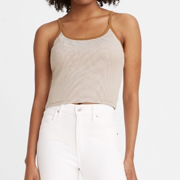 NWT Levi’s Takeout Striped Cropped Tank Top - Picture 1 of 6